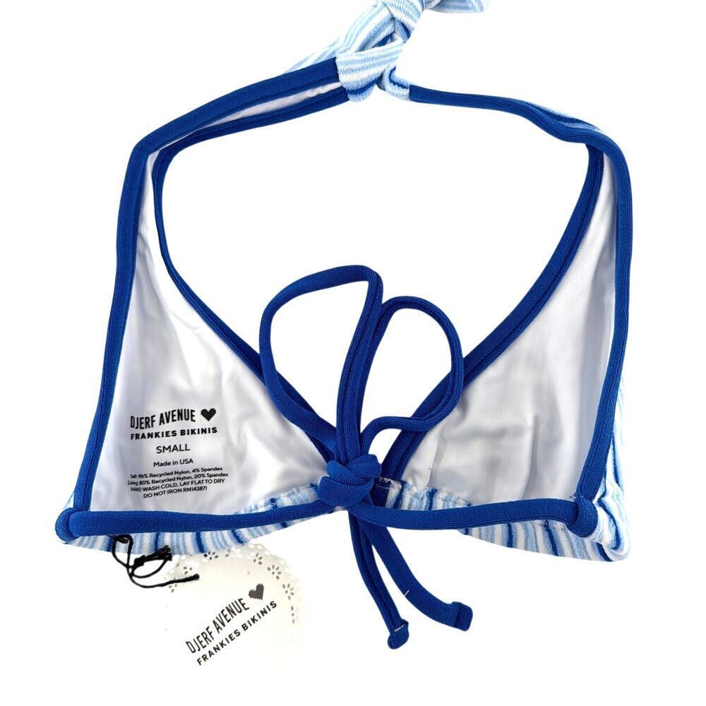 Frankies Bikinis Women's Seaside Stripe Diana Halter Bikini Top Size S - Picture 6 of 9